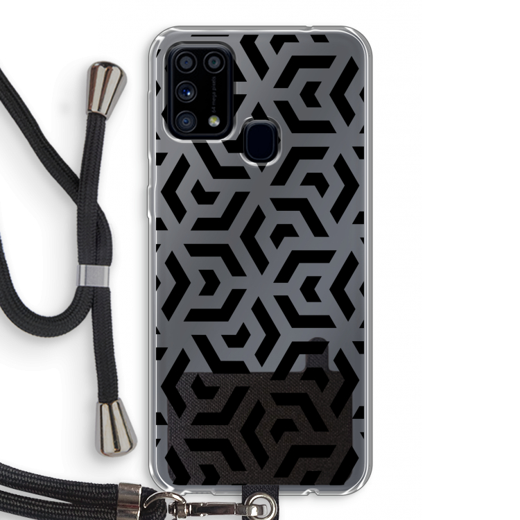 Crazy pattern: Samsung Galaxy M31 Transparant Hoesje met koord