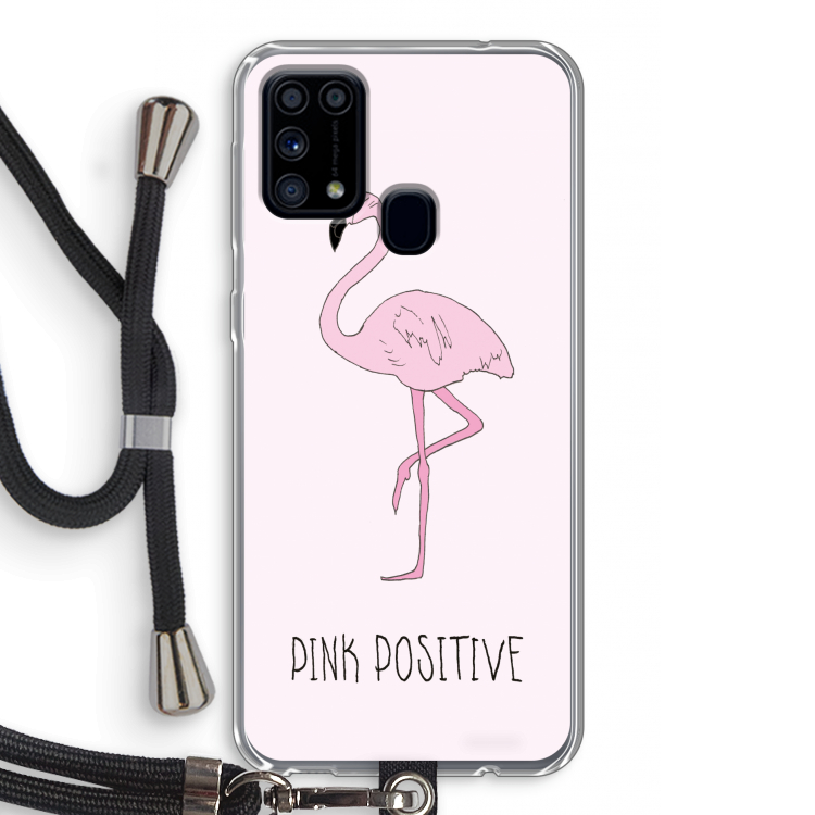 Pink positive: Samsung Galaxy M31 Transparant Hoesje met koord