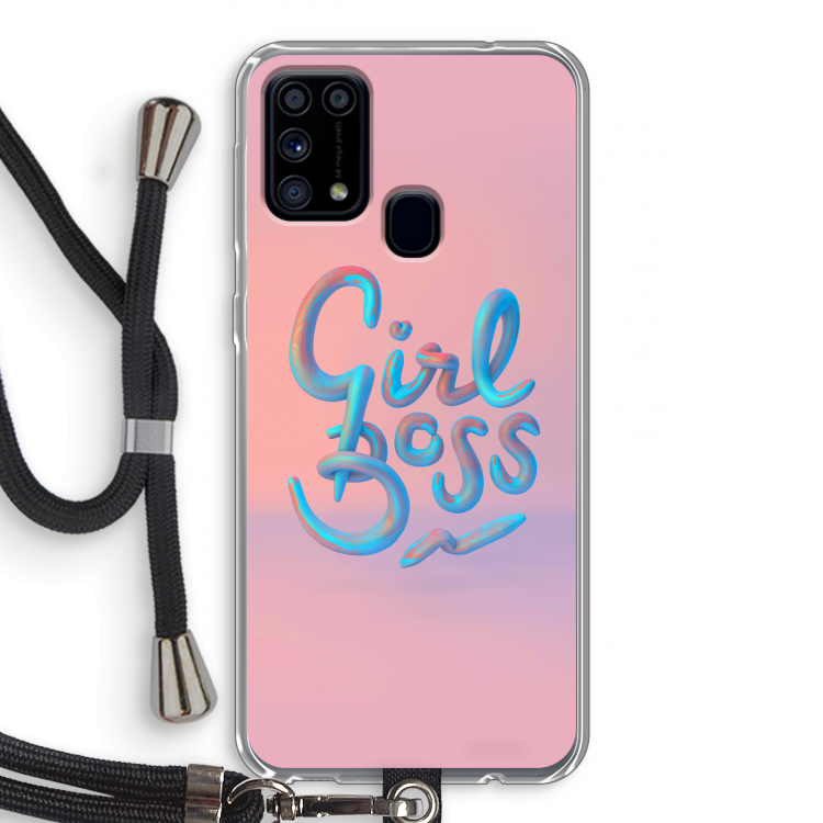 Girl boss: Samsung Galaxy M31 Transparant Hoesje met koord