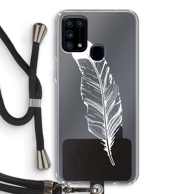 Pluim: Samsung Galaxy M31 Transparant Hoesje met koord