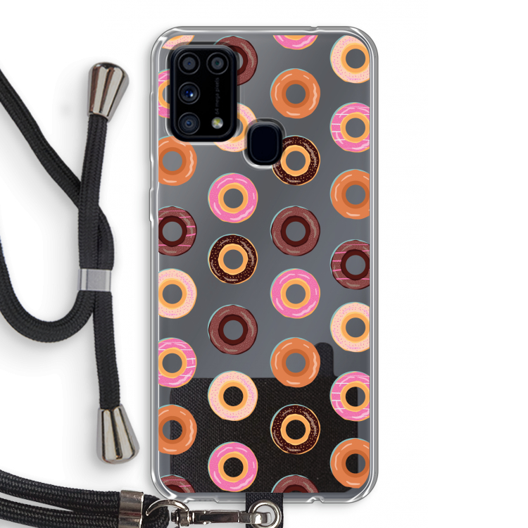 Donuts: Samsung Galaxy M31 Transparant Hoesje met koord