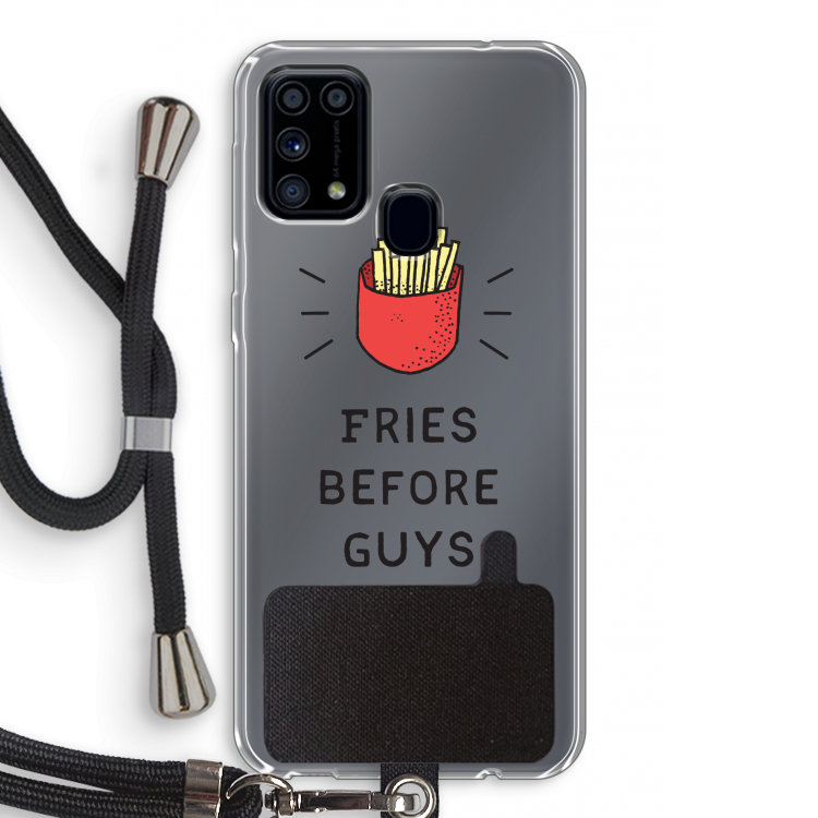 Fries before guys: Samsung Galaxy M31 Transparant Hoesje met koord