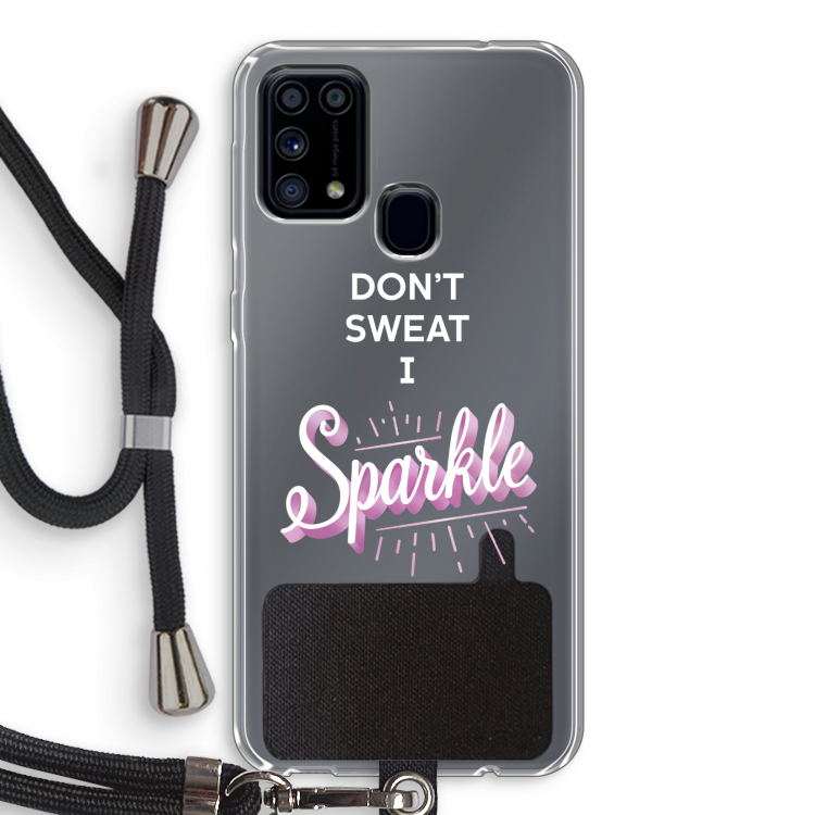 Sparkle quote: Samsung Galaxy M31 Transparant Hoesje met koord