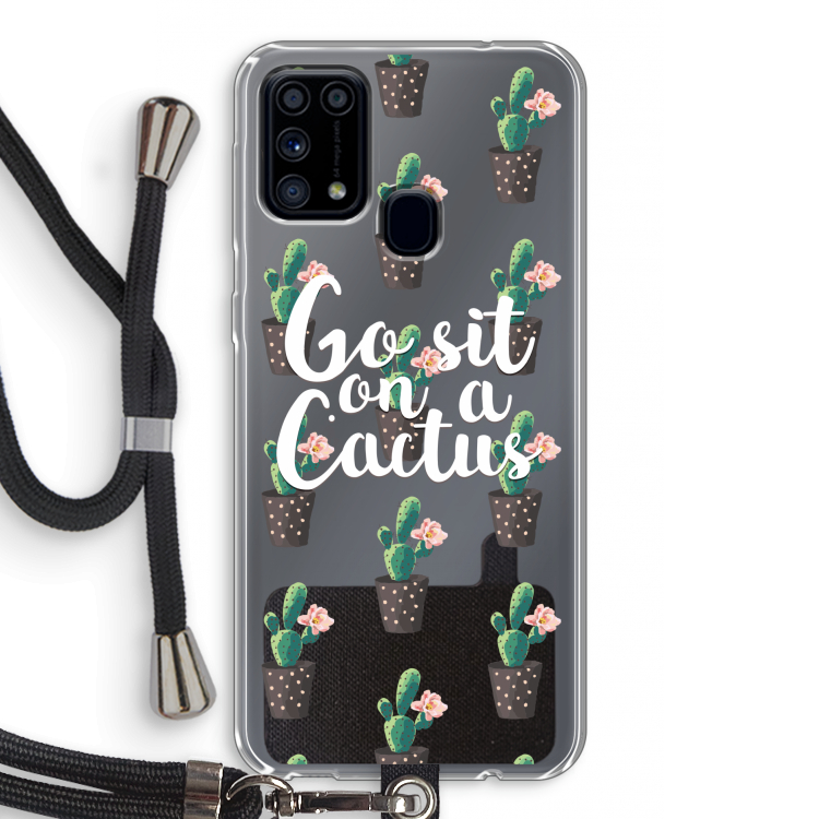 Cactus quote: Samsung Galaxy M31 Transparant Hoesje met koord