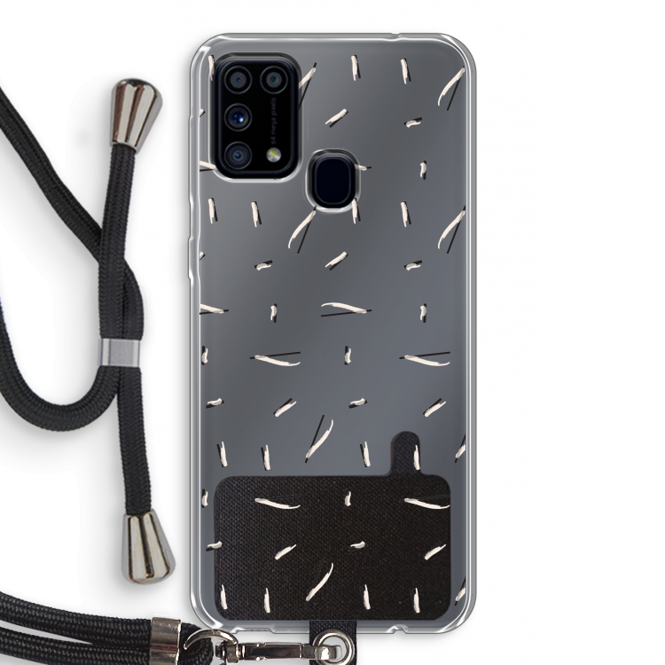 Hipster stripes: Samsung Galaxy M31 Transparant Hoesje met koord