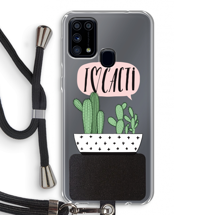 I love cacti: Samsung Galaxy M31 Transparant Hoesje met koord