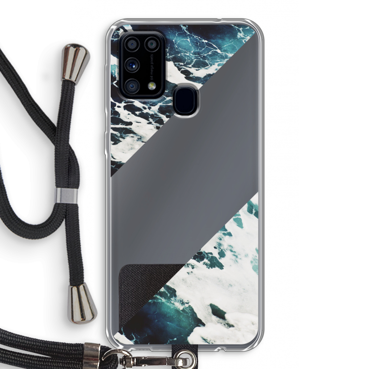 Golven: Samsung Galaxy M31 Transparant Hoesje met koord