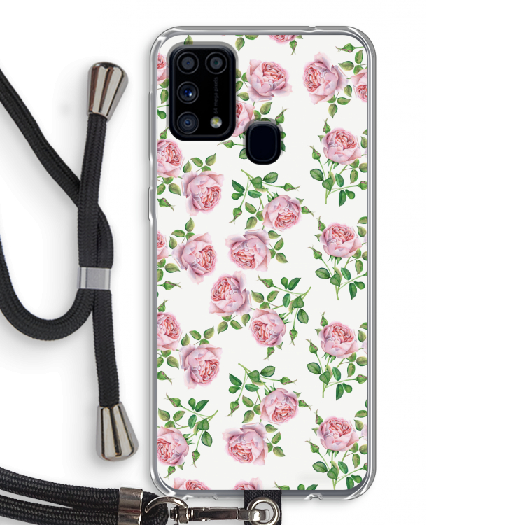 Kleine roosjes: Samsung Galaxy M31 Transparant Hoesje met koord