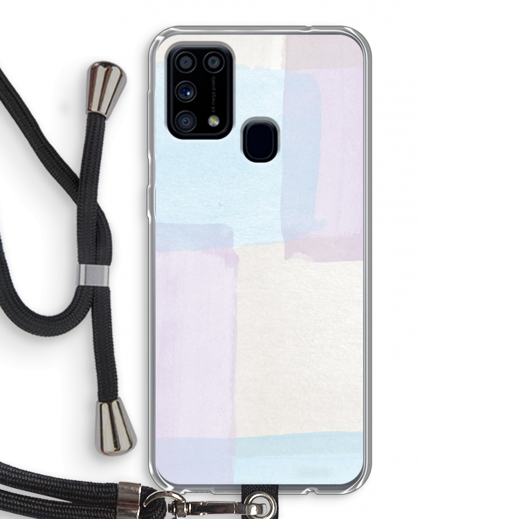 Square pastel: Samsung Galaxy M31 Transparant Hoesje met koord