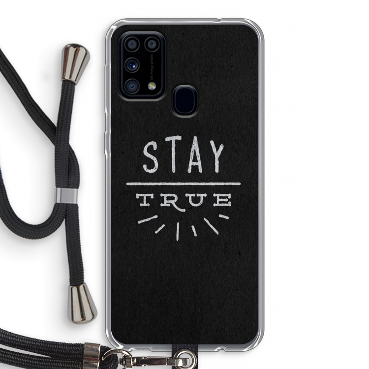 Stay true: Samsung Galaxy M31 Transparant Hoesje met koord
