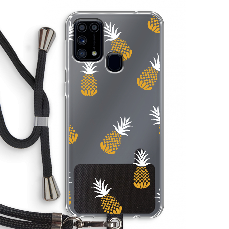Ananasjes: Samsung Galaxy M31 Transparant Hoesje met koord