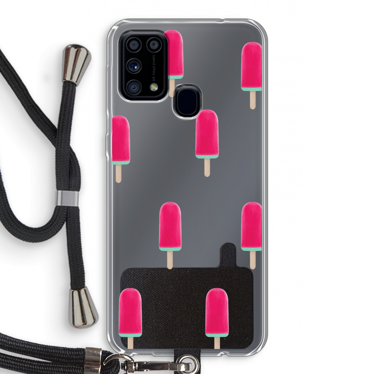 Waterijsje: Samsung Galaxy M31 Transparant Hoesje met koord