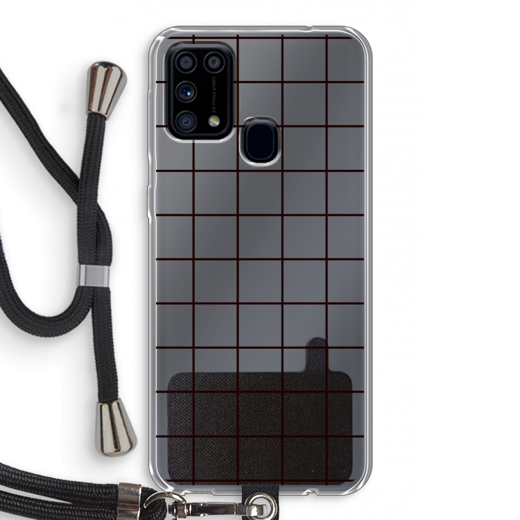 Rooster: Samsung Galaxy M31 Transparant Hoesje met koord
