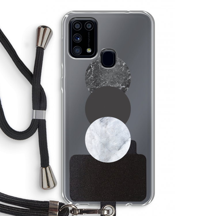 Marmeren cirkels: Samsung Galaxy M31 Transparant Hoesje met koord