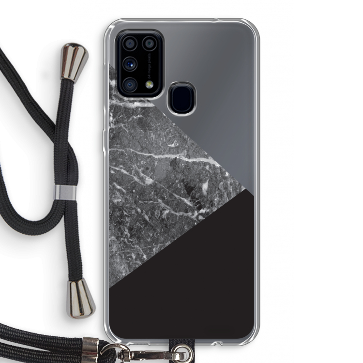 Combinatie marmer: Samsung Galaxy M31 Transparant Hoesje met koord