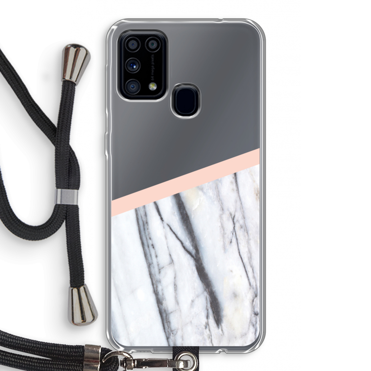 A touch of peach: Samsung Galaxy M31 Transparant Hoesje met koord
