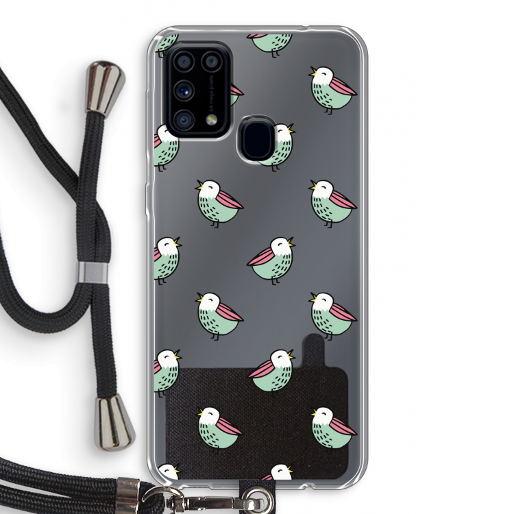 Vogeltjes: Samsung Galaxy M31 Transparant Hoesje met koord