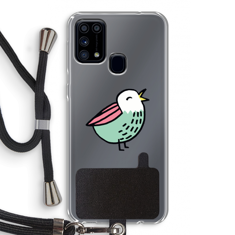 Birdy: Samsung Galaxy M31 Transparant Hoesje met koord