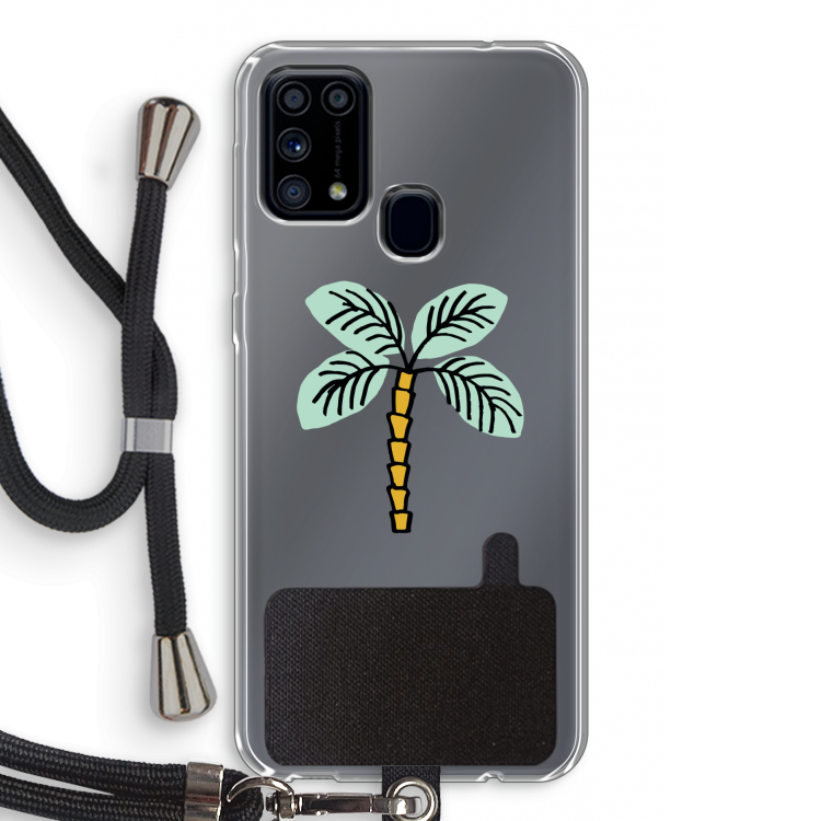 Palmboom: Samsung Galaxy M31 Transparant Hoesje met koord