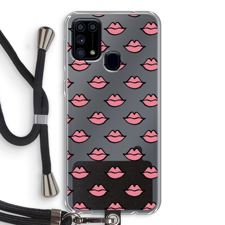 Lipjes: Samsung Galaxy M31 Transparant Hoesje met koord