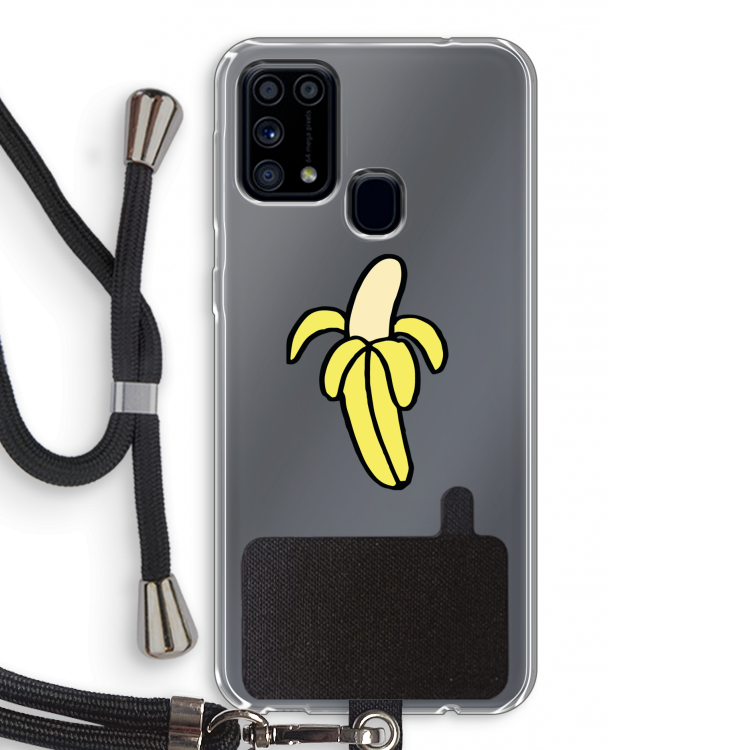 Banana: Samsung Galaxy M31 Transparant Hoesje met koord
