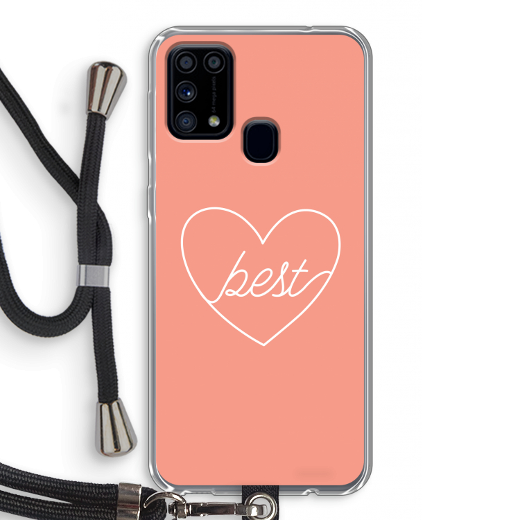 Best heart: Samsung Galaxy M31 Transparant Hoesje met koord