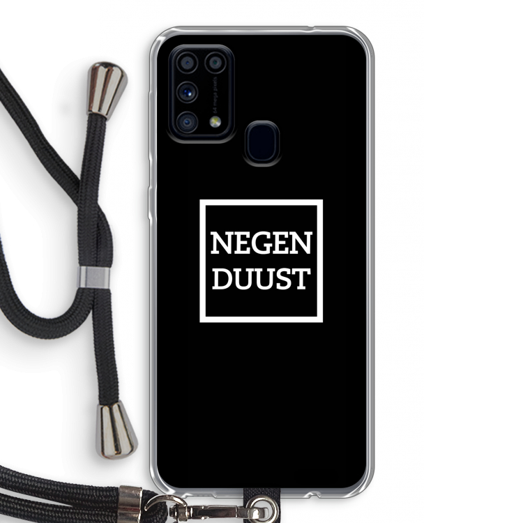 Negenduust black: Samsung Galaxy M31 Transparant Hoesje met koord