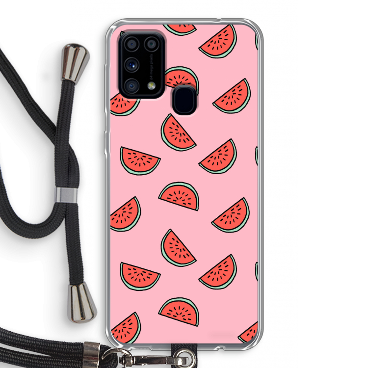 Watermeloen: Samsung Galaxy M31 Transparant Hoesje met koord