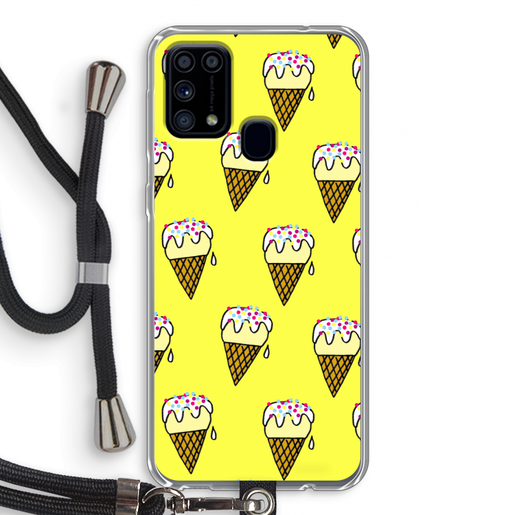 Isjes: Samsung Galaxy M31 Transparant Hoesje met koord
