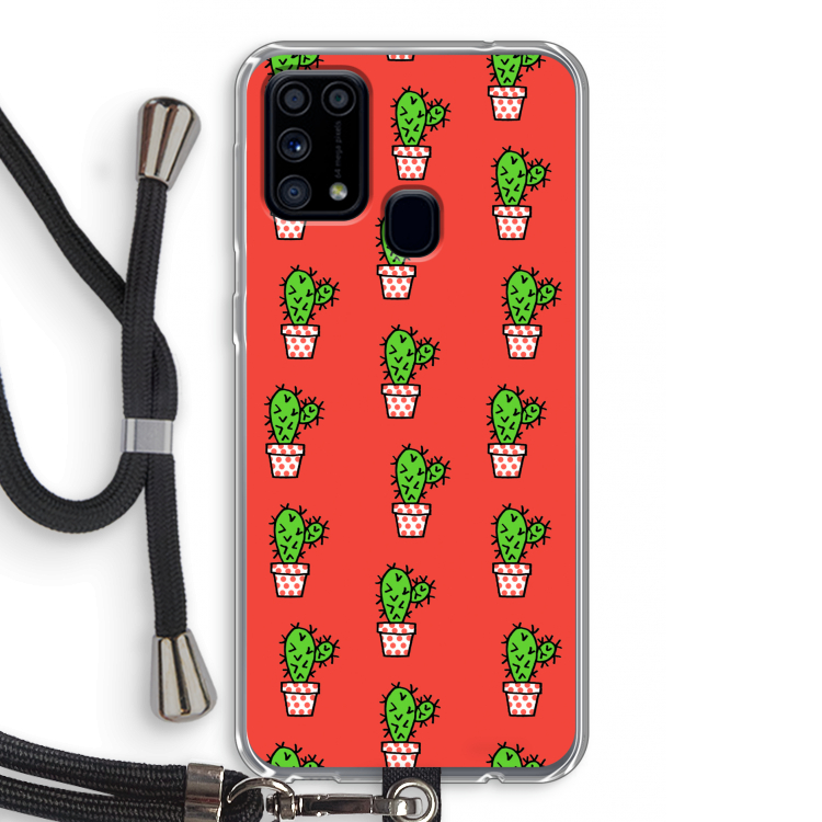 Mini cactus: Samsung Galaxy M31 Transparant Hoesje met koord