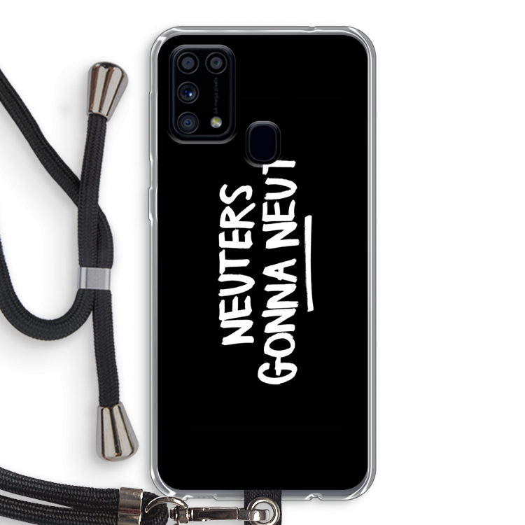 Neuters (zwart): Samsung Galaxy M31 Transparant Hoesje met koord