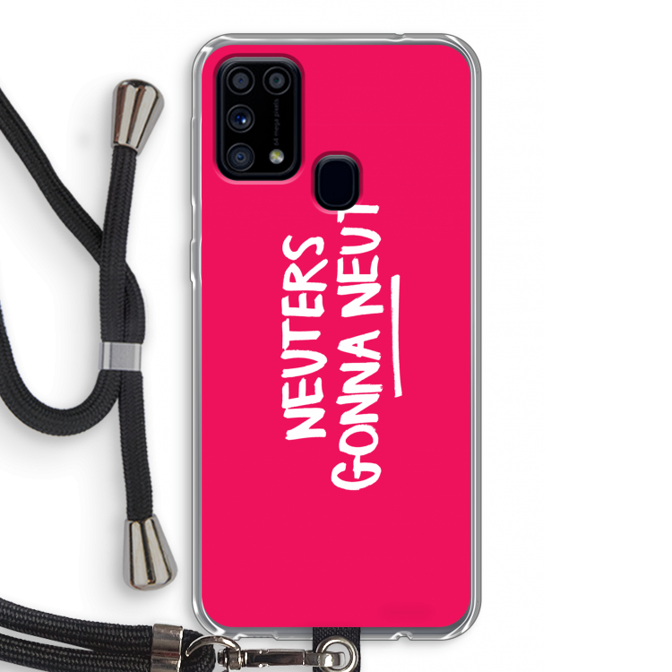 Neuters (roze): Samsung Galaxy M31 Transparant Hoesje met koord