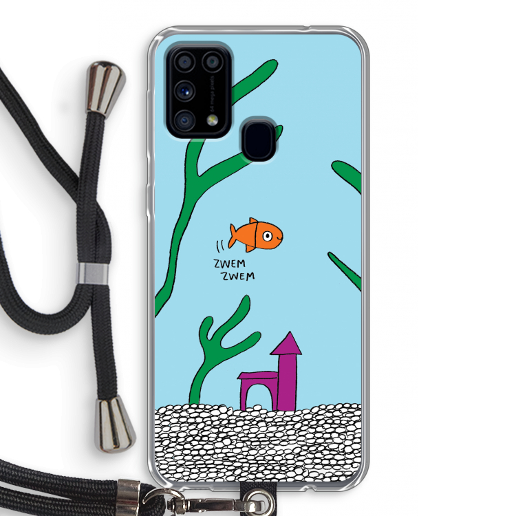 Aquarium: Samsung Galaxy M31 Transparant Hoesje met koord
