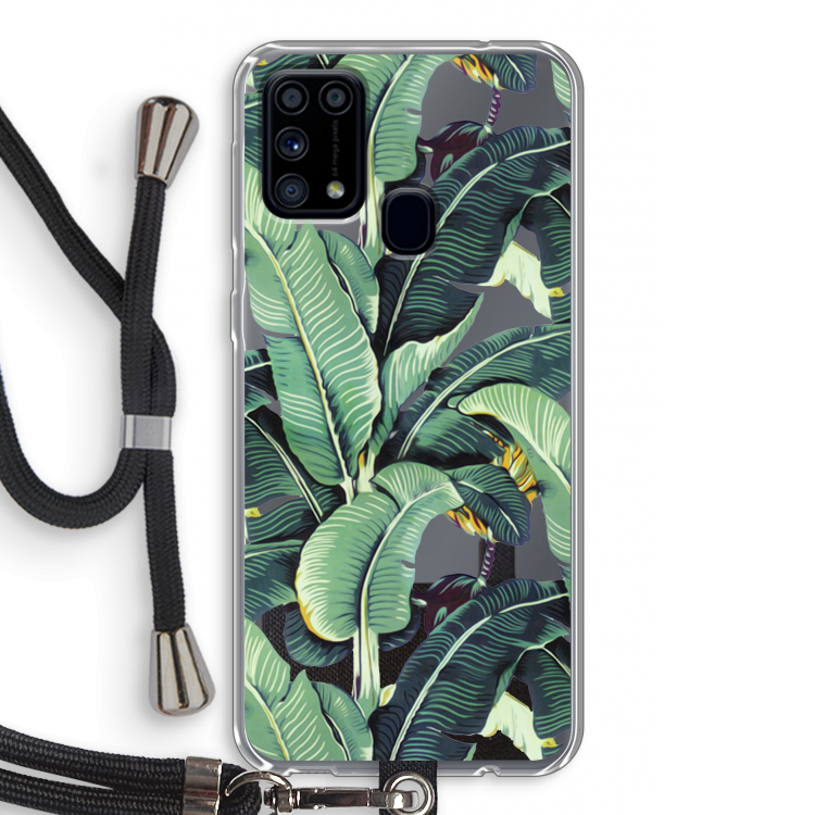 Bananenbladeren: Samsung Galaxy M31 Transparant Hoesje met koord