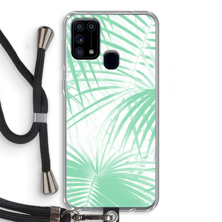 Palmbladeren: Samsung Galaxy M31 Transparant Hoesje met koord