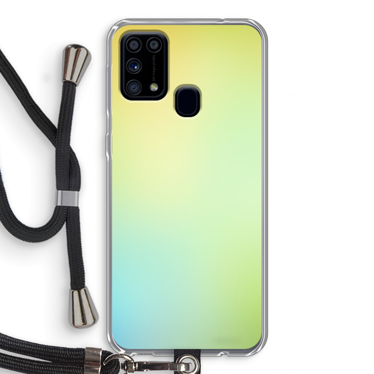 Minty mist pastel: Samsung Galaxy M31 Transparant Hoesje met koord