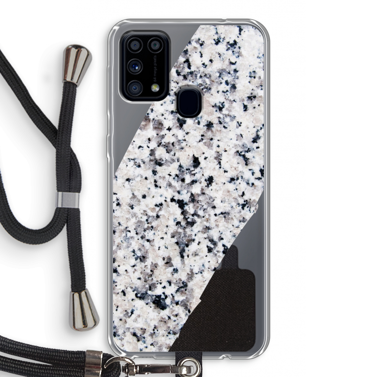 Gespikkelde marmer: Samsung Galaxy M31 Transparant Hoesje met koord