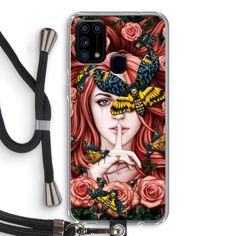 Lady Moth: Samsung Galaxy M31 Transparant Hoesje met koord