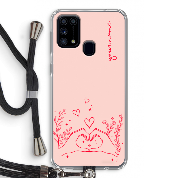 Love is in the air: Samsung Galaxy M31 Transparant Hoesje met koord