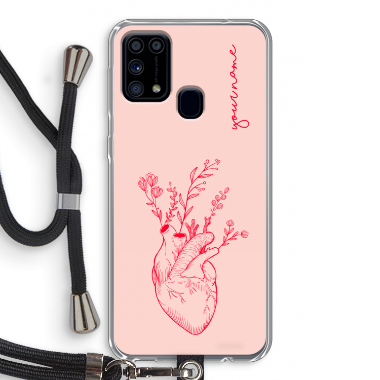 Blooming Heart: Samsung Galaxy M31 Transparant Hoesje met koord