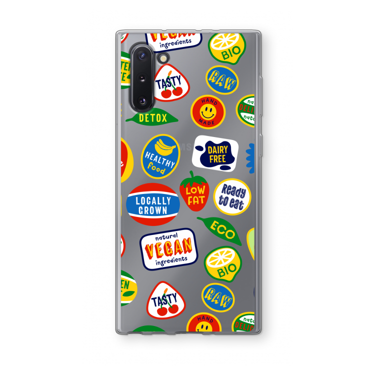 Fruitsticker: Samsung Galaxy Note 10 Transparant Hoesje