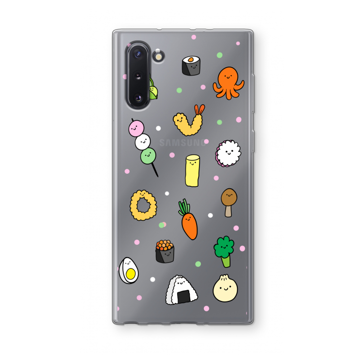 Happy bento friends: Samsung Galaxy Note 10 Transparant Hoesje