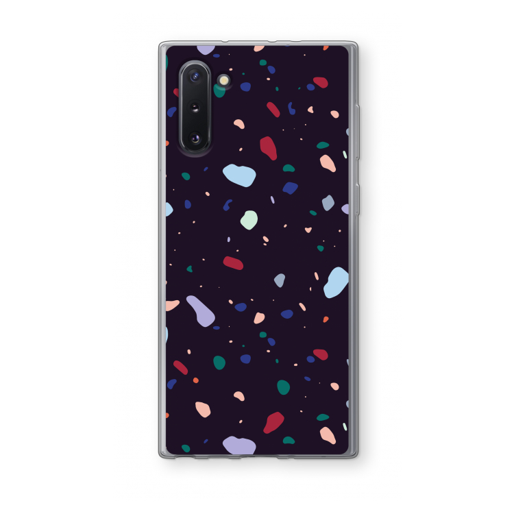 Dark Rounded Terrazzo: Samsung Galaxy Note 10 Transparant Hoesje