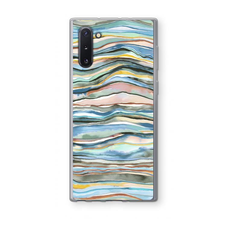 Watercolor Agate: Samsung Galaxy Note 10 Transparant Hoesje