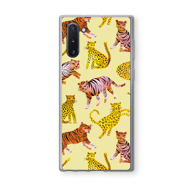 Cute Tigers and Leopards: Samsung Galaxy Note 10 Transparant Hoesje