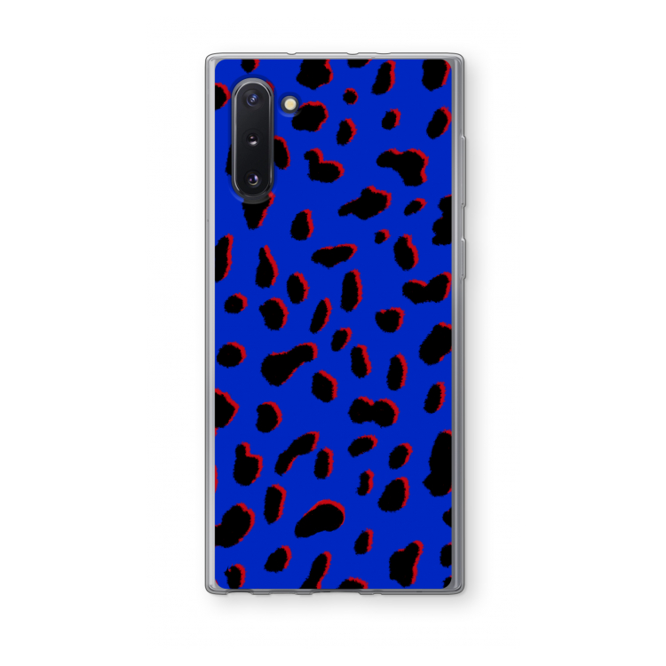 Blue Leopard: Samsung Galaxy Note 10 Transparant Hoesje