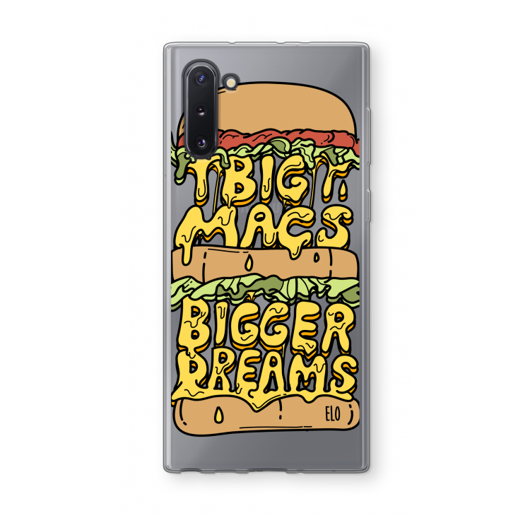 Big Macs Bigger Dreams: Samsung Galaxy Note 10 Transparant Hoesje