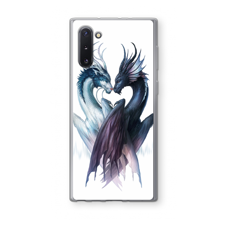 Yin Yang Dragons: Samsung Galaxy Note 10 Transparant Hoesje