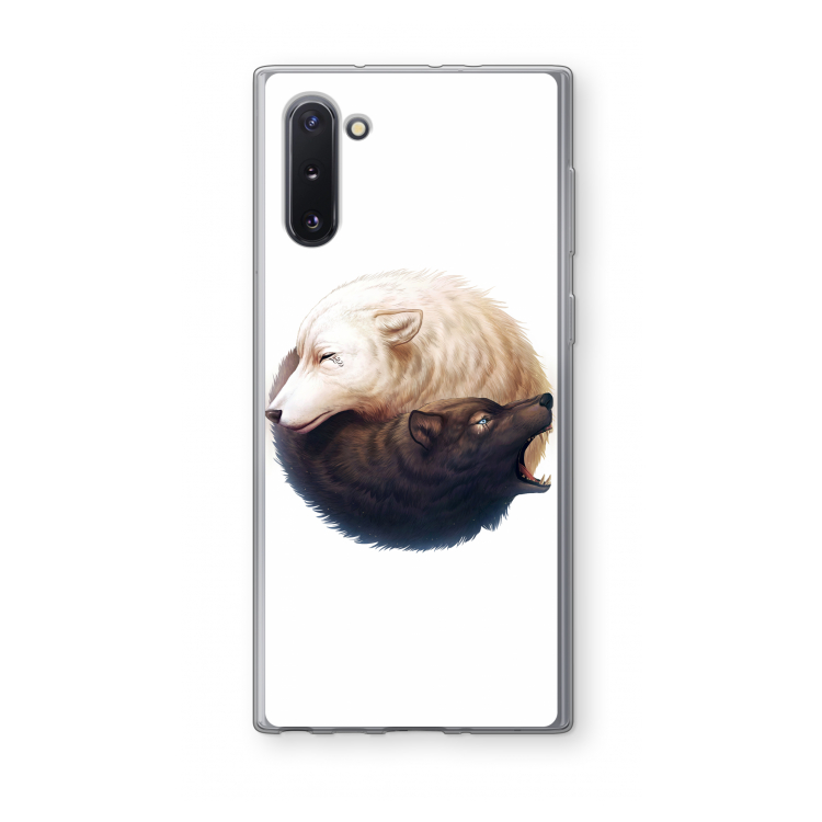 Yin Yang Wolves: Samsung Galaxy Note 10 Transparant Hoesje