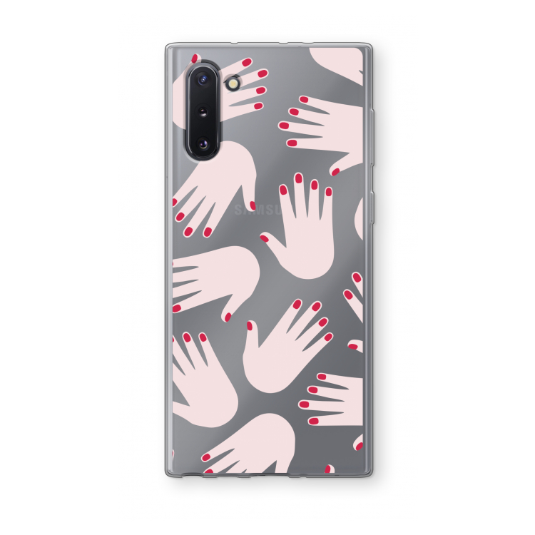 Hands pink: Samsung Galaxy Note 10 Transparant Hoesje